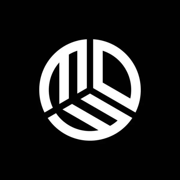 Mow Lettera Logo Design Sfondo Nero Mow Creativo Iniziali Lettera — Vettoriale Stock