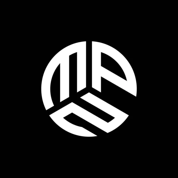 Diseño Del Logotipo Letra Printmpn Sobre Fondo Negro Mpn Iniciales — Vector de stock