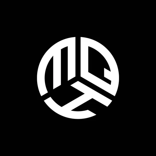 Σχεδιασμός Λογότυπου Γραμμάτων Mqh Μαύρο Φόντο Δημιουργικά Αρχικά Mqh Έννοια — Διανυσματικό Αρχείο