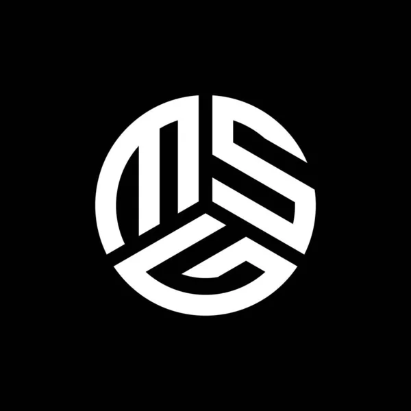 Msg Lettre Logo Design Sur Fond Noir Msg Initiales Créatives — Image vectorielle