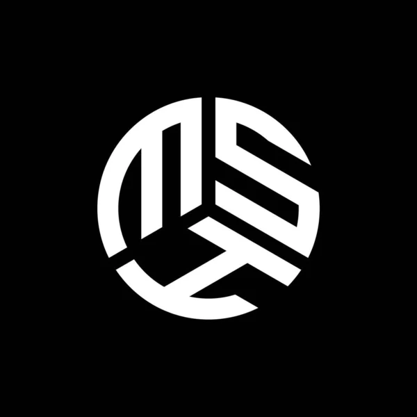 Diseño Del Logotipo Letra Msh Sobre Fondo Negro Msh Iniciales — Vector de stock