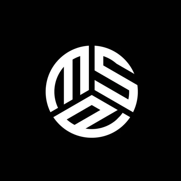 Projekt Logo Litery Msp Czarnym Tle Kreatywne Inicjały Msp Koncepcja — Wektor stockowy
