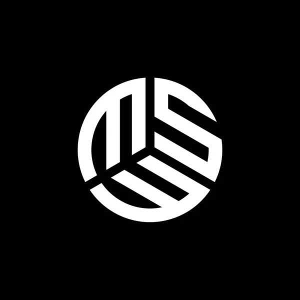 Siyah Arka Planda Msw Harf Logosu Tasarımı Msw Yaratıcı Harflerin — Stok Vektör