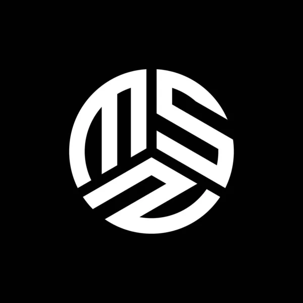 黒い背景にMszの手紙のロゴデザイン Mszクリエイティブイニシャルレターロゴコンセプト Msz手紙デザイン — ストックベクタ