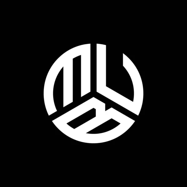 Diseño Del Logotipo Letra Mub Sobre Fondo Negro Mub Iniciales — Vector de stock