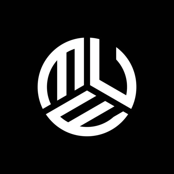 Mue Letter Logo Design Black Background Mue Creative Initials Letter — Stock Vector