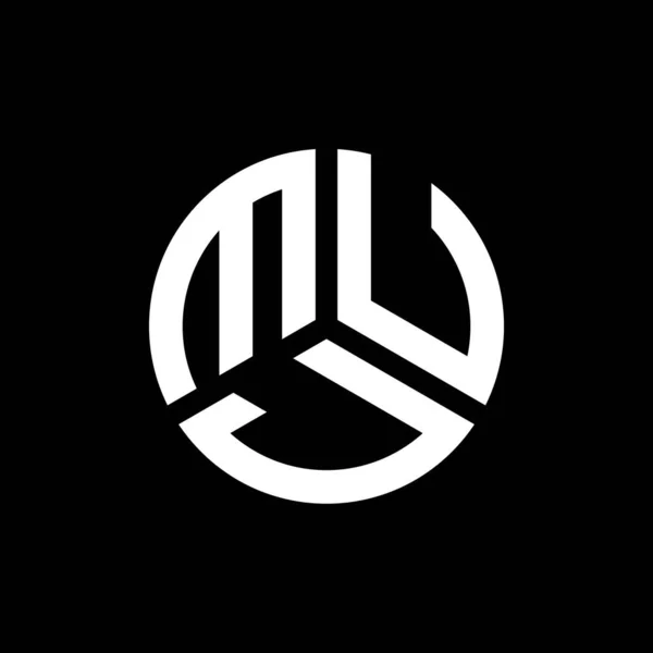 Diseño Del Logotipo Letra Muj Sobre Fondo Negro Muj Iniciales — Vector de stock