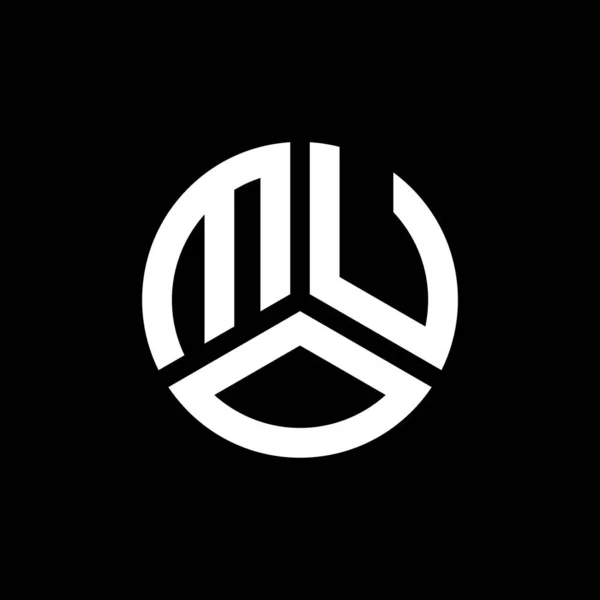 黒い背景にMuoの手紙のロゴデザイン Muoクリエイティブイニシャルレターロゴコンセプト Muo手紙デザイン — ストックベクタ
