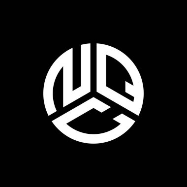 Siyah arka planda NQC harf logosu tasarımı. NQC yaratıcı harflerin baş harfleri logo kavramı. NQC harf tasarımı.