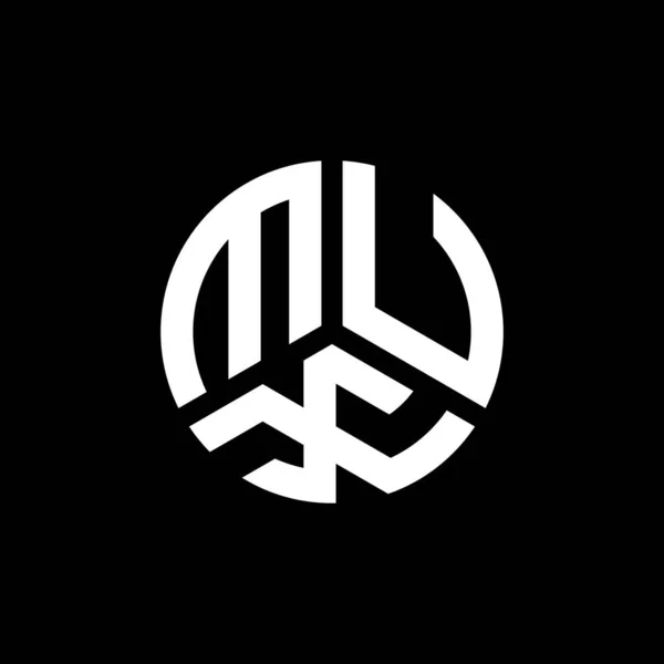 Diseño Del Logotipo Letra Mux Sobre Fondo Negro Mux Iniciales — Vector de stock