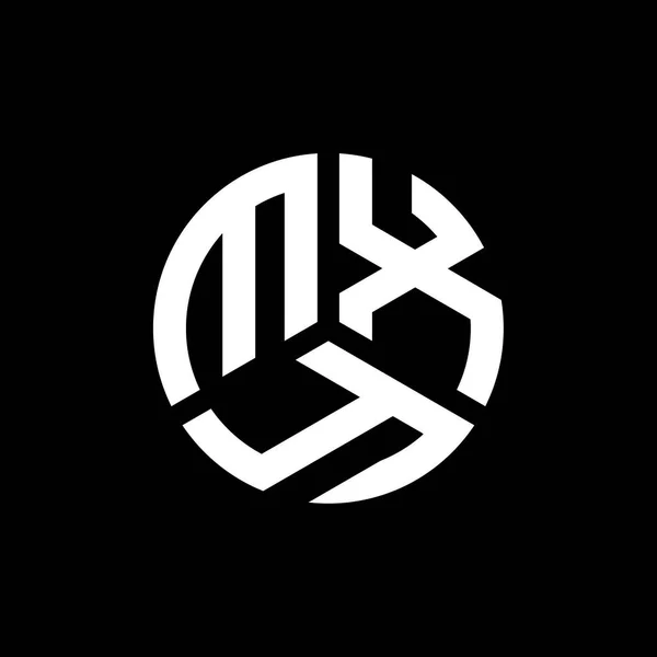 Diseño Del Logotipo Letra Mxy Sobre Fondo Negro Mxy Iniciales — Vector de stock