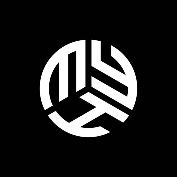 Siyah Arka Planda Myh Harf Logosu Tasarımı Myh Yaratıcı Harflerin — Stok Vektör