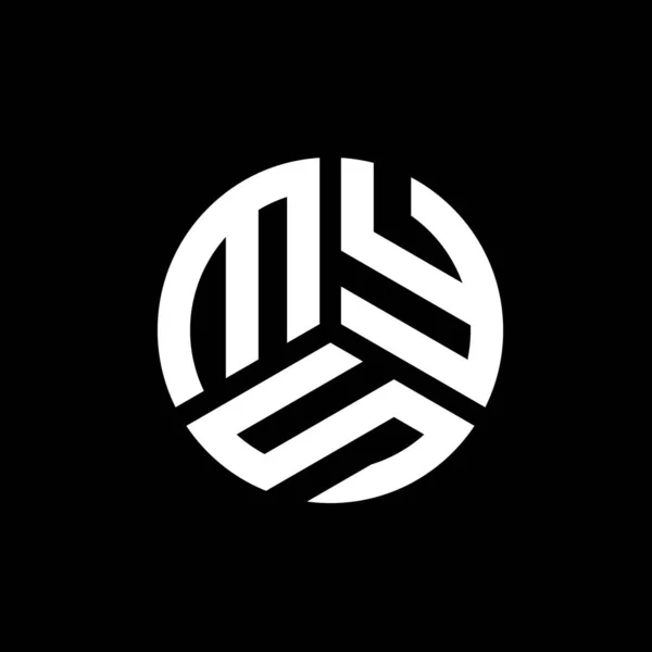 Projekt Logo Litery Mys Czarnym Tle Mys Twórcze Inicjały Koncepcja — Wektor stockowy