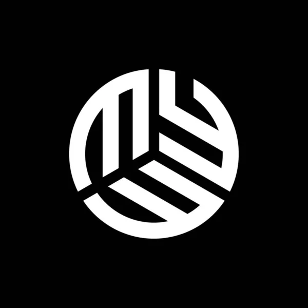 Projekt Logo Litery Myw Czarnym Tle Myw Twórcze Inicjały Koncepcja — Wektor stockowy