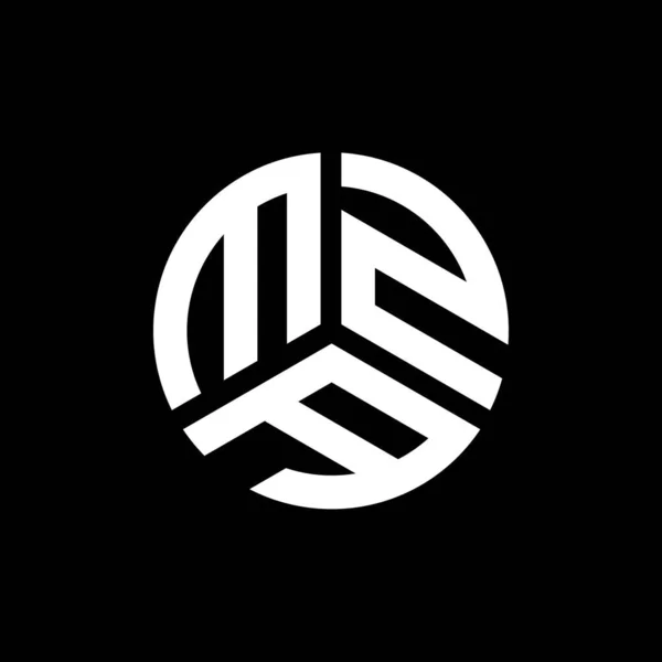 Mza Buchstabe Logo Design Auf Schwarzem Hintergrund Mza Kreative Initialen — Stockvektor