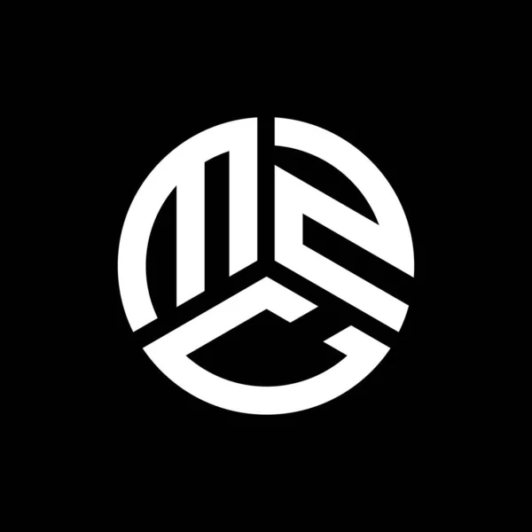 Logo Lettera Mzc Sfondo Nero Mzc Creativo Iniziali Lettera Logo — Vettoriale Stock