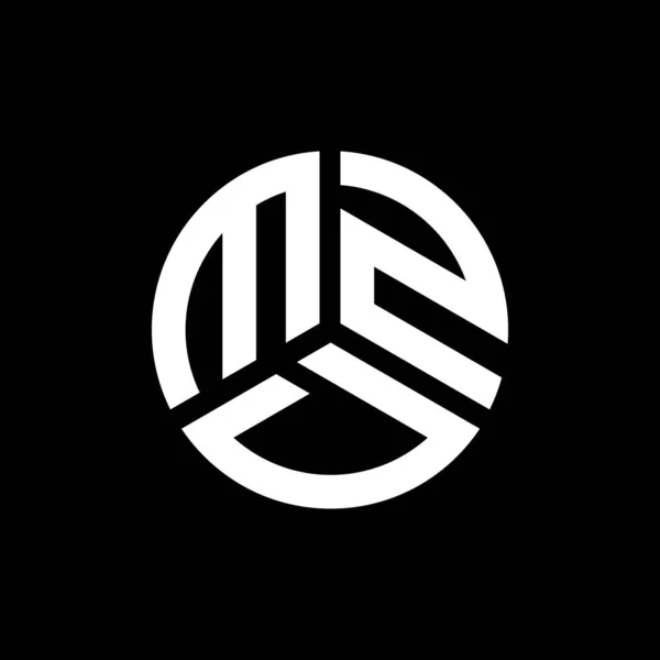 Diseño Del Logotipo Letra Mzd Sobre Fondo Negro Mzd Iniciales — Vector de stock