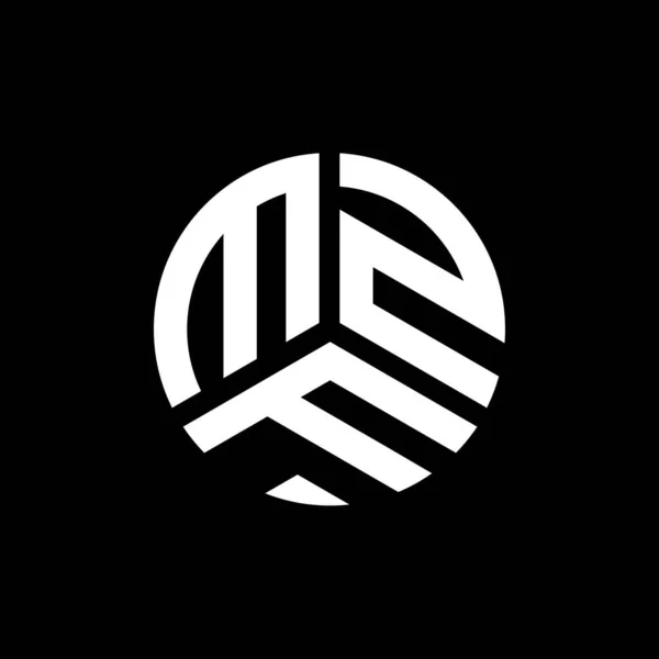 ブラックを基調としたMzfレターロゴデザイン Mzfクリエイティブイニシャルレターロゴコンセプト Mzfレターデザイン — ストックベクタ
