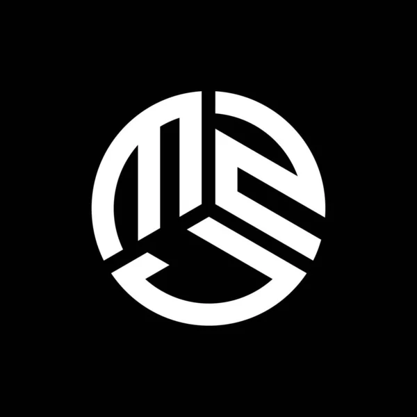 Logo Lettera Mzj Disegno Sfondo Nero Mzj Creativo Iniziali Lettera — Vettoriale Stock