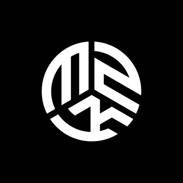 Projekt Logo Litery Mzk Czarnym Tle Mzk Twórcze Inicjały Koncepcja — Wektor stockowy
