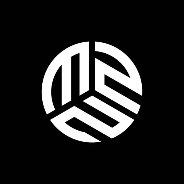 Mzn Letter Logo Ontwerp Zwarte Achtergrond Mzn Creatieve Initialen Letter — Stockvector