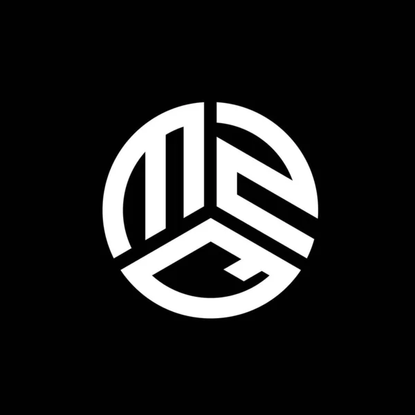 Diseño Del Logotipo Letra Mzq Sobre Fondo Negro Mzq Iniciales — Vector de stock