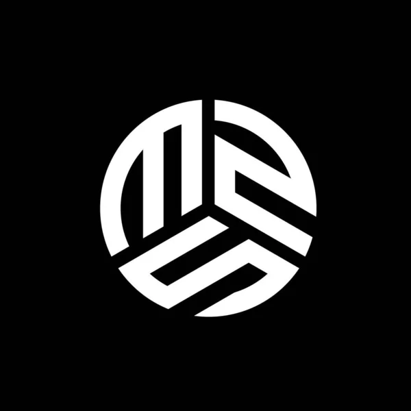 Σχεδιασμός Λογότυπου Γραμμάτων Mzs Μαύρο Φόντο Mzs Δημιουργική Αρχικά Γράμμα — Διανυσματικό Αρχείο