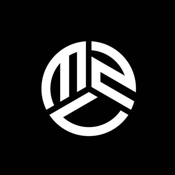 Дизайн Логотипа Mzu Чёрном Фоне Концепция Логотипа Буквенными Инициалами Mzu — стоковый вектор