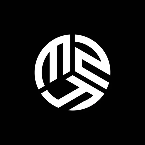Diseño Del Logotipo Letra Mzu Sobre Fondo Negro Mzu Iniciales — Vector de stock