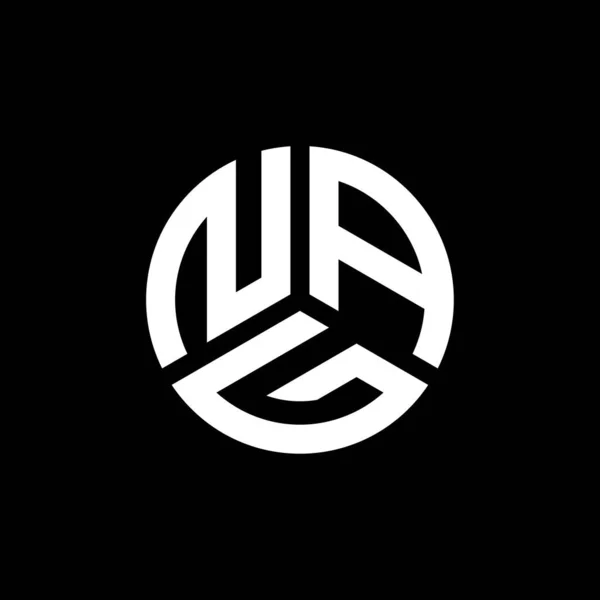 Дизайн Логотипа Nag Чёрном Фоне Концепция Логотипа Инициалами Nag Nag — стоковый вектор