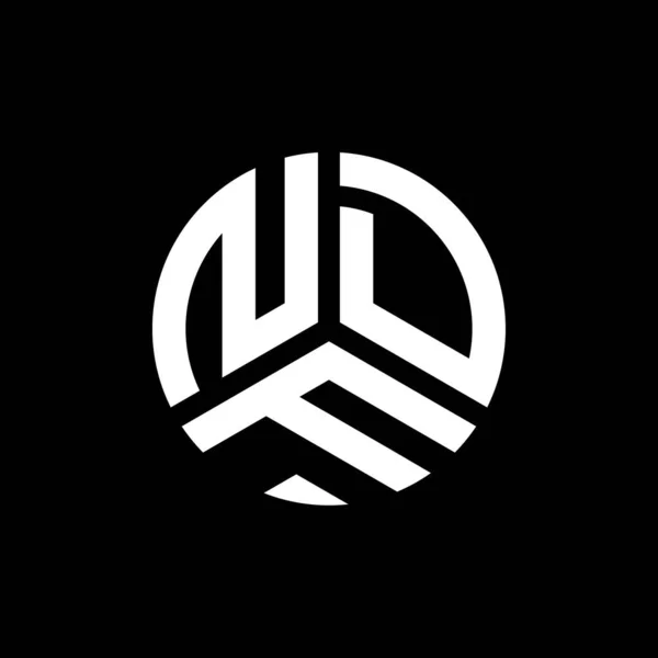 Diseño Del Logotipo Letra Ndf Sobre Fondo Negro Ndf Iniciales — Vector de stock