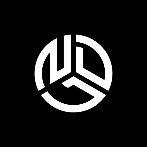Diseño Del Logotipo Letra Ndl Sobre Fondo Negro Ndl Iniciales — Vector de stock