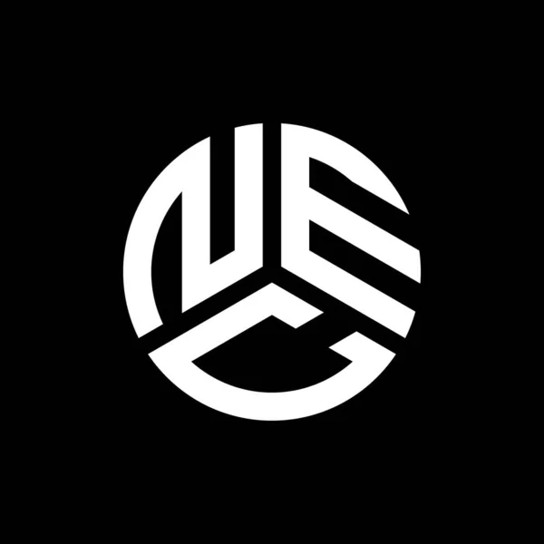 Projekt Logo Litery Nec Czarnym Tle Pomysł Logo Kreatywnych Inicjałów — Wektor stockowy