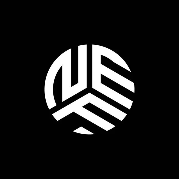 Diseño Del Logotipo Letra Nef Sobre Fondo Negro Nef Iniciales — Vector de stock