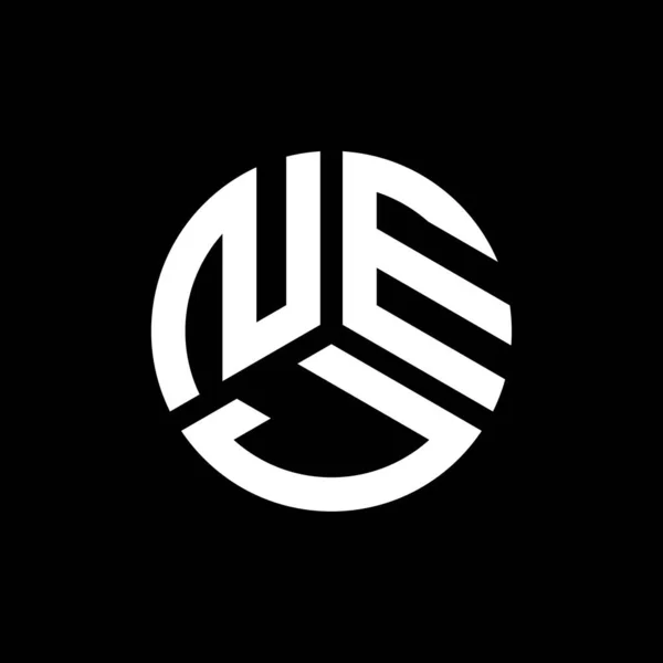 Дизайн Логотипа Nej Чёрном Фоне Концепция Логотипа Инициалами Nej Дизайн — стоковый вектор