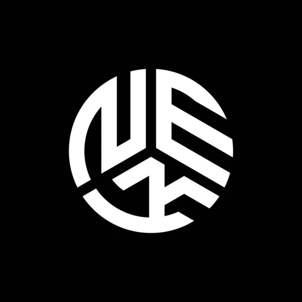 Σχεδιασμός Λογότυπου Γραμμάτων Nek Μαύρο Φόντο Νεκ Δημιουργικά Αρχικά Γράμματα — Διανυσματικό Αρχείο
