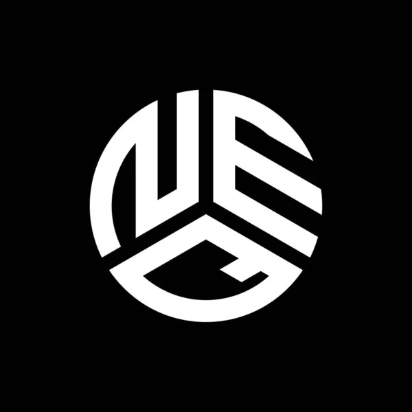 Neq Diseño Del Logotipo Letra Sobre Fondo Negro Neq Iniciales — Vector de stock