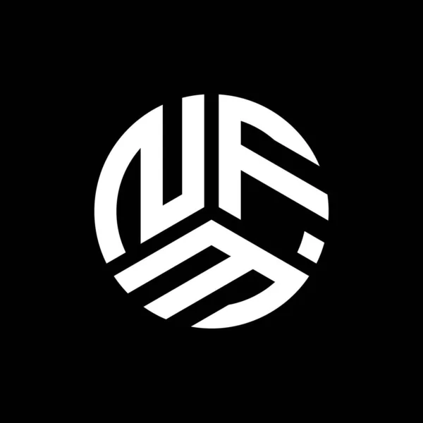Diseño Del Logotipo Letra Nfm Sobre Fondo Negro Nfm Iniciales — Archivo Imágenes Vectoriales