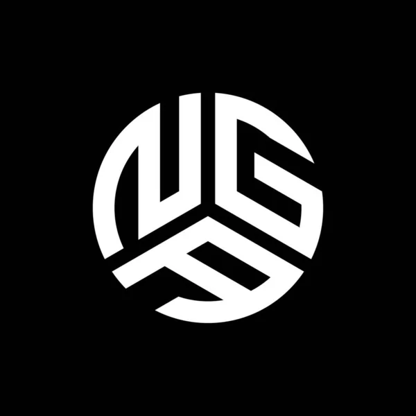 Распечататьдизайн Логотипа Nga Черном Фоне Концепция Логотипа Инициалами Nga Буква — стоковый вектор