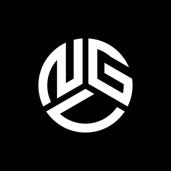 Дизайн Логотипа Нгу Черном Фоне Творческие Инициалы Нгу Буквенно Обозначают — стоковый вектор