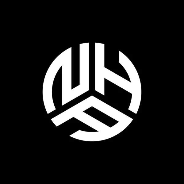 Design Logo Literei Nha Fundal Negru Nha Creativ Iniţiale Litera — Vector de stoc
