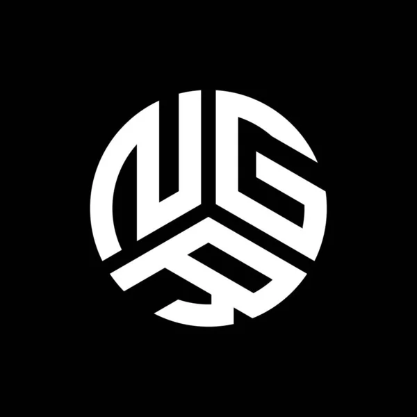 Дизайн Логотипа Ngr Черном Фоне Концепция Логотипа Инициалами Ngr Дизайн — стоковый вектор