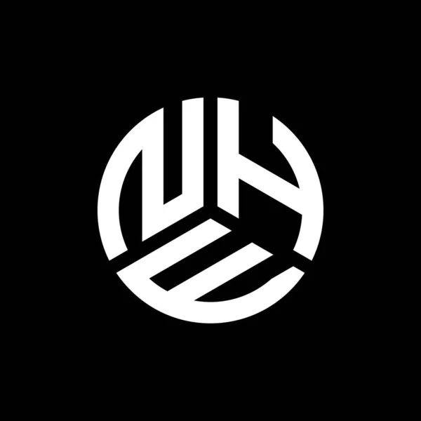 Дизайн Логотипа Nhe Чёрном Фоне Концепция Логотипа Nhe Creative Initials — стоковый вектор