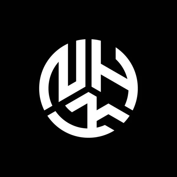 Design Logo Literei Nhk Fundal Negru Nhk Creativ Iniţiale Literă — Vector de stoc