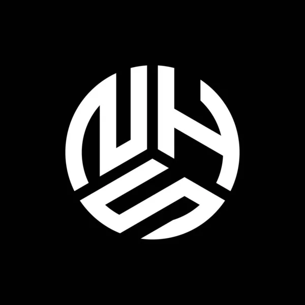 Дизайн Логотипа Nhs Чёрном Фоне Креативные Инициалы Nhs Буквенно Обозначают — стоковый вектор