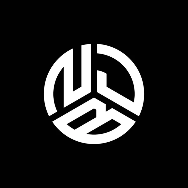 Siyah Arka Planda Njb Harfi Logo Tasarımı Njb Yaratıcı Harflerin — Stok Vektör