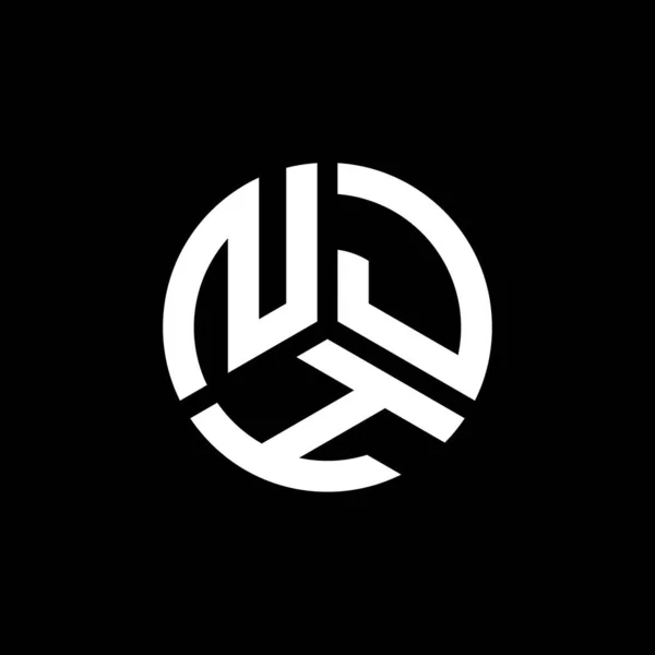 黒を基調とした文字ロゴデザイン Njhクリエイティブイニシャルレターロゴコンセプト 文字のデザイン — ストックベクタ