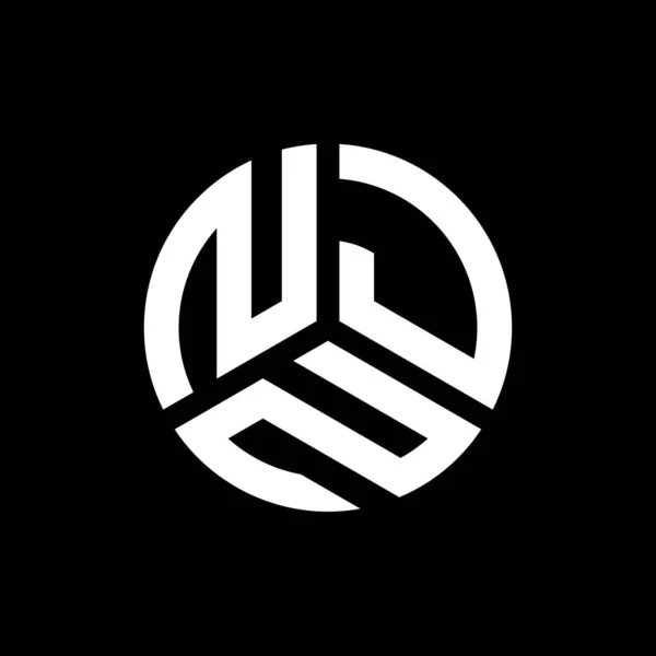 Njn Letter Logo Ontwerp Zwarte Achtergrond Njn Creatieve Initialen Letter — Stockvector