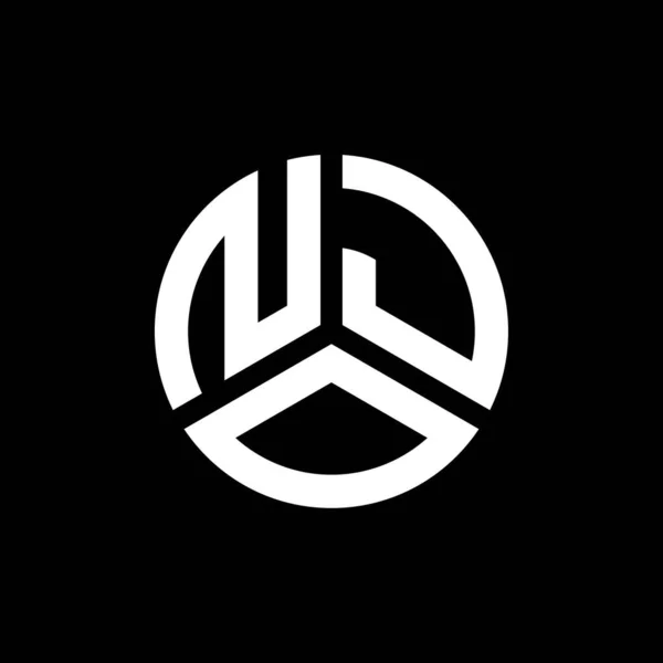 Njo Letter Logo Design Black Background Njo Creative Initials Letter — Stock Vector