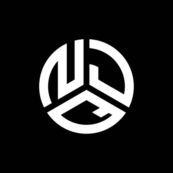Njq Letter Logo Design Black Background Njq Creative Initials Letter — Stock Vector